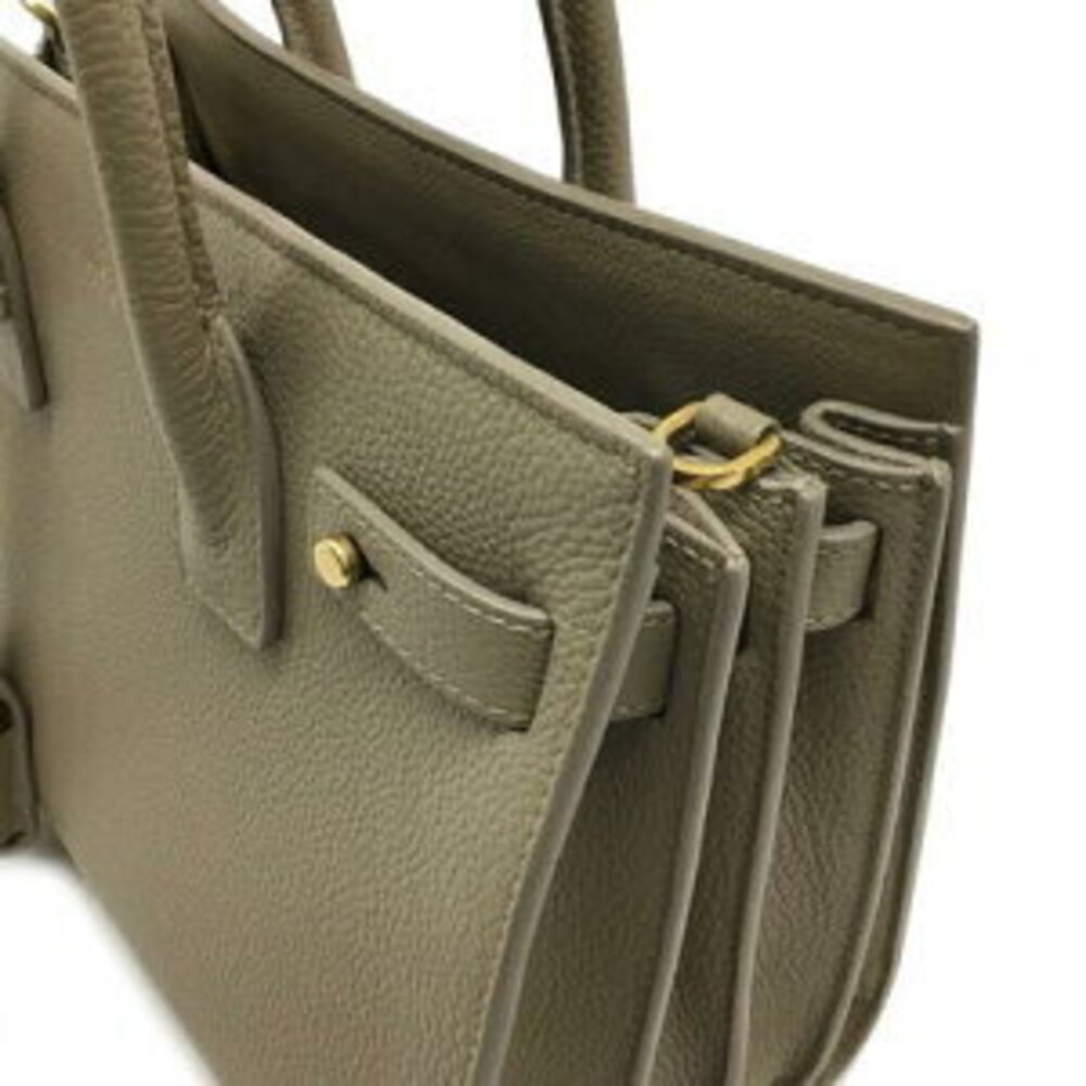 SAINT LAURENT Sac de Jour Soft Baby Leather Greige Gray Bag - Picture 6 of 9